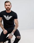 Emporio Armani Crew Neck Large Eagle Logo T-shirt In Black - Black