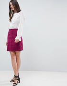 Vila Suede Mini Skirt - Purple
