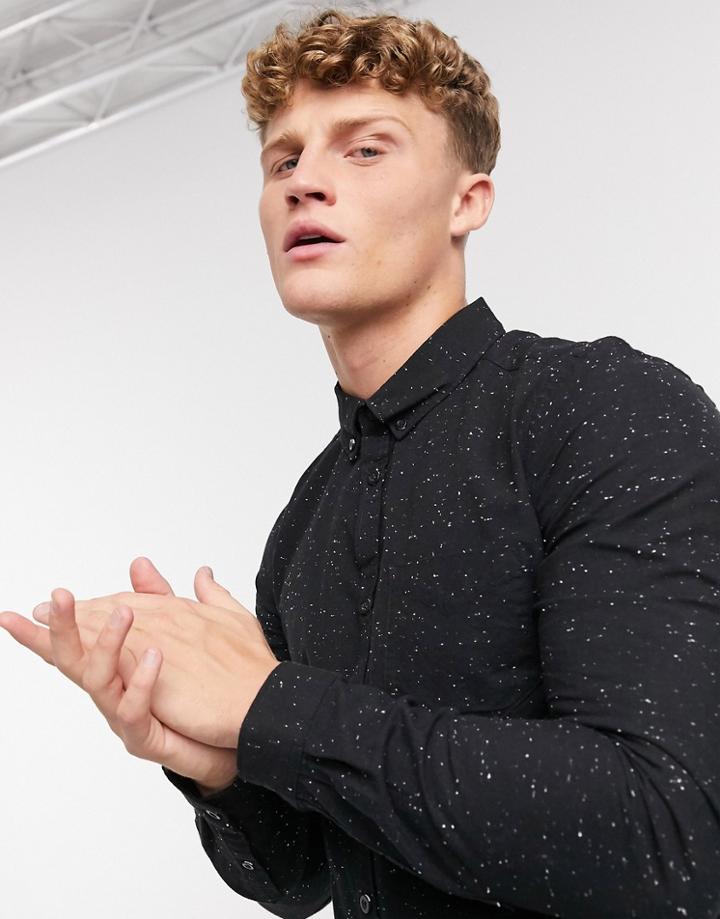 Dr Denim Pete Long Sleeve Shirt-black
