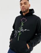 Boohooman Oversized Hoodie With Osaka Print In Black - Black