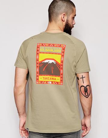 The North Face T-shirt With Kilimanjaro Back Print - Moss