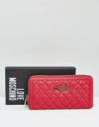 Love Moschino Quilted Heart Logo Purse - Pink