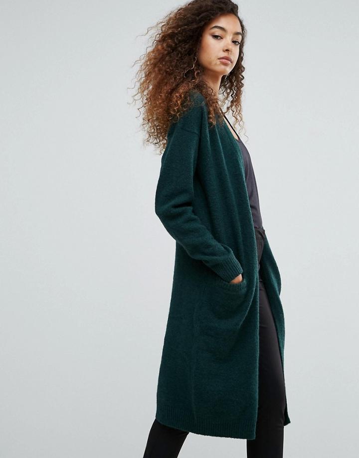 Ichi Longline Cardigan - Green
