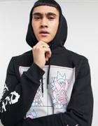 Bershka Rick And Morty Hoodie In Black