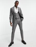 Topman Skinny Suit Trousers In Grey
