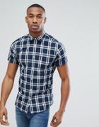 Jack & Jones Originals Checked Short Sleeve Shirt - Navy