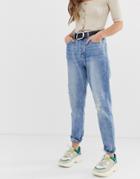 Vero Moda Relaxed Jeans With Wear - Blue