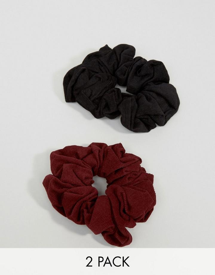 Asos Pack Of 2 Cord Scrunchies - Multi