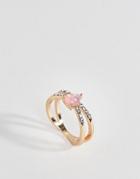 Asos Faux Opal Stone Fine Ring - Gold