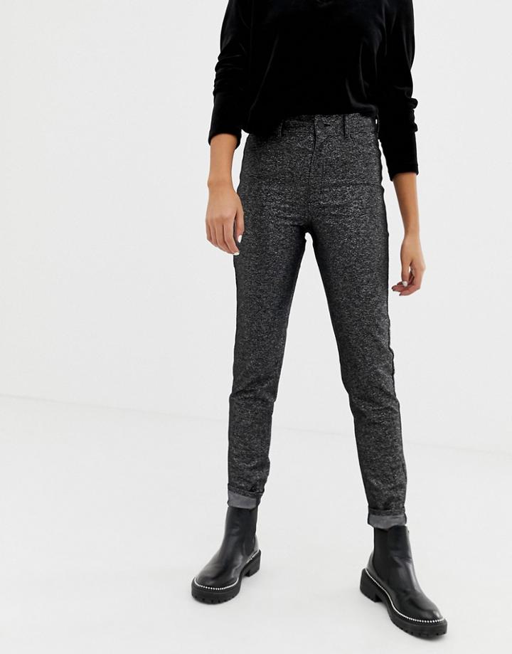 Cheap Monday Black Sparkley High Waist Jean With Organic Cotton - Black
