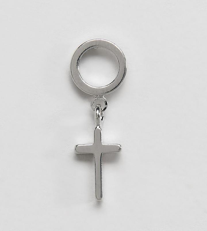 Designb Single Cross Earrings In Silver Exclusive To Asos - Silver