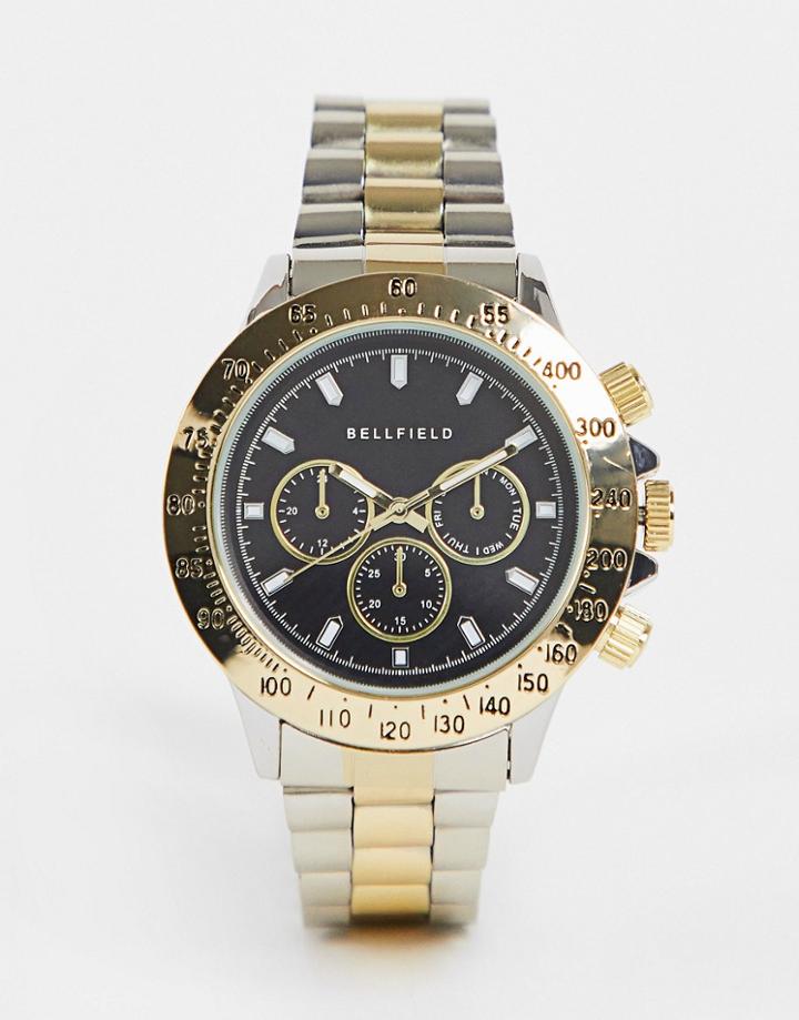 Bellfield Two-tone Bracelet Watch With Black Dial-multi