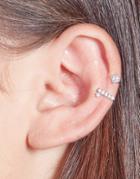 With Bling Crystal Bar Ear Cuff In Silver Plate