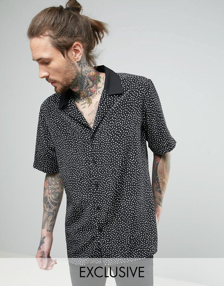 Reclaimed Vintage Inspired Revere Shirt In Reg Fit - Black