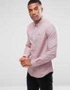 Armani Jeans Shirt With Logo In Red Gingham Check Slim Fit - Red