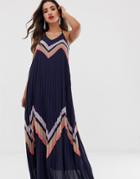 Y.a.s Color Block Pleated Maxi Dress - Black