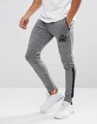 Kings Will Dream Skinny Joggers In Gray Marl With Stripe - Gray