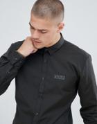 Hugo Ero3 Extra Slim Fit Poplin Logo Shirt In Khaki - Green