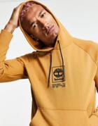 Timberland Stack Logo Heavy Weight Hoodie In Wheat Tan-brown