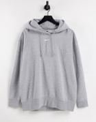 Nike Collection Fleece Oversized Hoodie In Gray Heather-grey