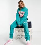 Collusion Oversized Bum Print Sweatpants In Forest-green