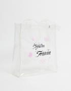 Vans Together Forever Mini Tote In Clear Plastic-white