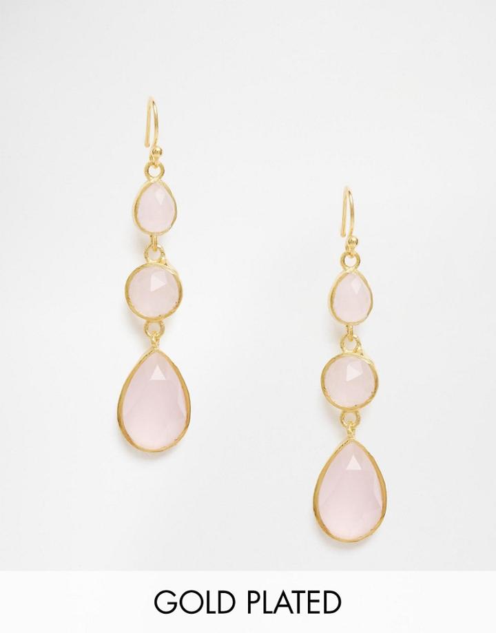 Taara Jewelry 22k Gold Plated Earrings - Vintage Rose