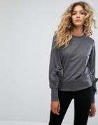 Rock & Religion Elle Sweat With Tie Detail - Gray