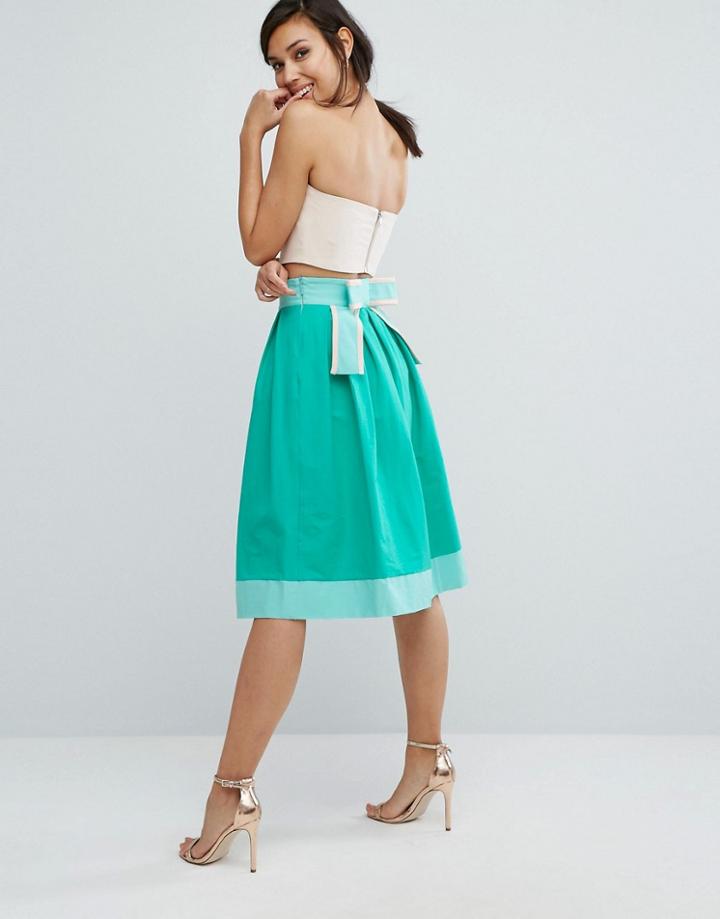 Vesper Color Block Skater Skirt - Multi