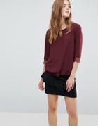 Only Lin Mia Lace Hem Top - Purple