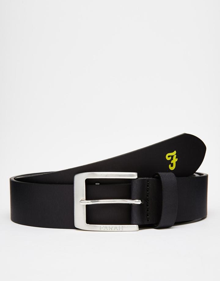 Farah Vinicio Classic Leather Belt - Black