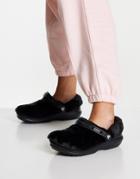 Crocs Fur Sure Classic Lined Clogs In Black