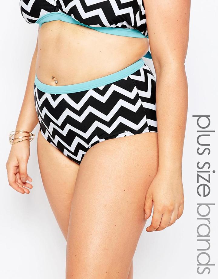 Junarose Zig Zag High Waist Bikini Bottom - Zig Zag