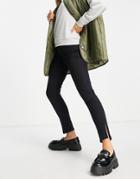 Miss Selfridge Emily High Waist Slit Front Ankle Grazer Skinny Jeans In Black