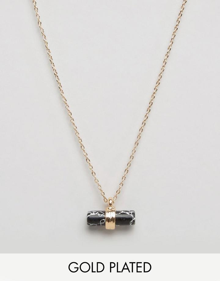 Nylon Gold Plated Crystal Necklace - Gold Plated