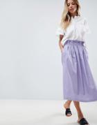 Asos Tailored Linen Prom Skirt - Purple