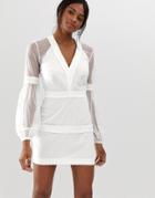 The Jetset Diaries Gardenia Mini Dress With Bubble Sleeves - White