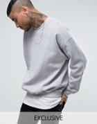Reclaimed Vintage Inspired Oversized Sweatshirt In Gray Overdye - Gray