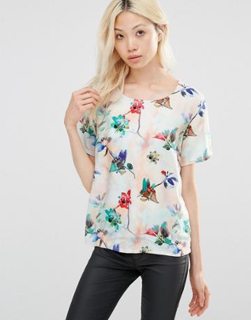 Y.a.s Floral Print Shirt - Tender Peacha Op