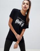 Boohoo Halloween Slogan Tee In Black - Black