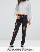 Liquor & Poker Tall Skinny Jeans With Extreme Distressing Ripped Knees