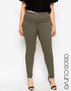 Asos Curve Rivington High Waisted Denim Jeggings In Walnut Brown Wash - Walnut Brown