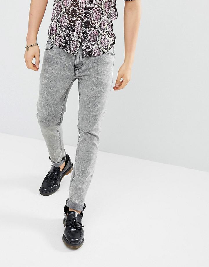 Asos Design Skinny Jeans In Washed Grey - Gray