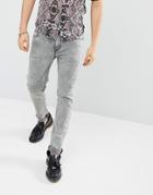 Asos Design Skinny Jeans In Washed Grey - Gray