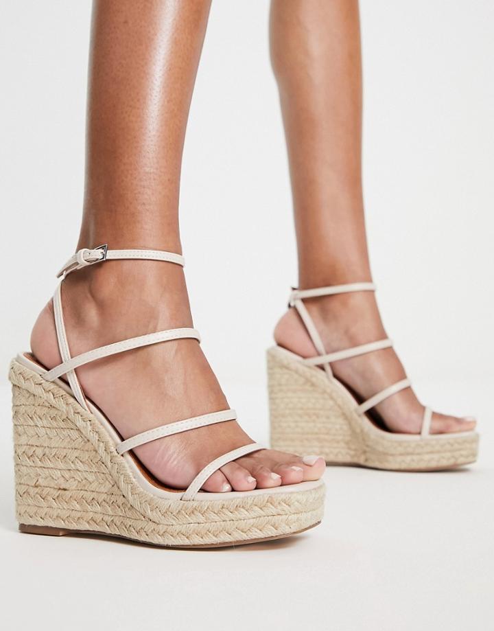 Na-kd Strappy Wedge Heels In Beige-neutral