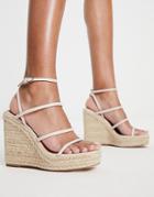 Na-kd Strappy Wedge Heels In Beige-neutral