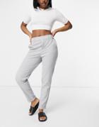 Vero Moda Straight Leg Pants With Elasticized Waist In Light Gray-grey