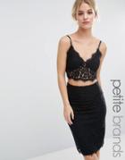 Vero Moda Petite Lace Crop Top - Black