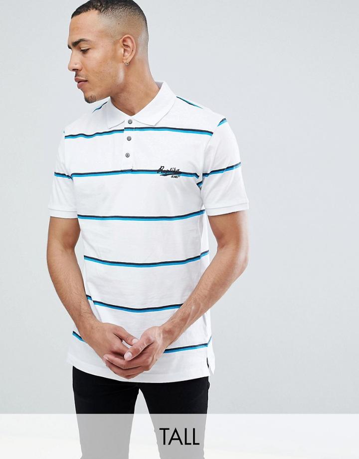 Replika Tall Polo With Stripe - White