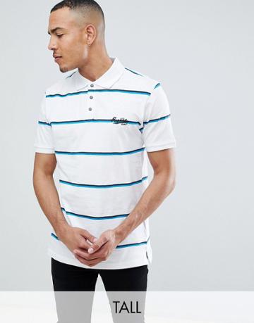Replika Tall Polo With Stripe - White